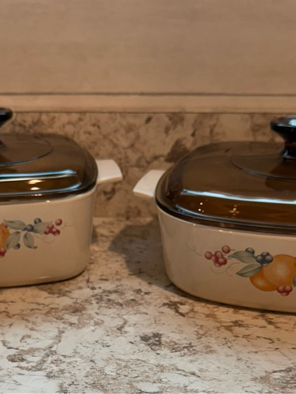 Corningware Abundance Casserole Dishes with Amber Glass Lids - 1.5L and 2L